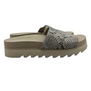 Timberland Sandal Womens 8.5 Santa Monica Sunrise Slide Gray Snake Print Leather